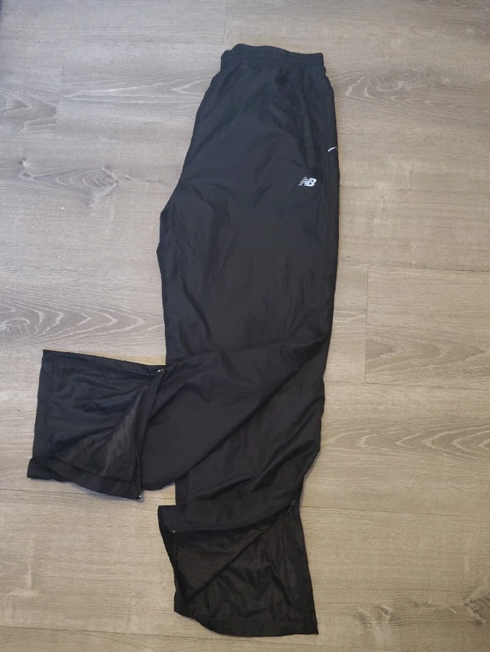 New Balance Black Lightweight Nylon Windbreaker Pants